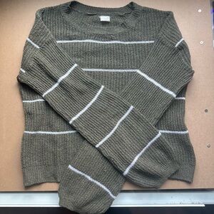 Maurices Olive Green Striped Women's Sweater